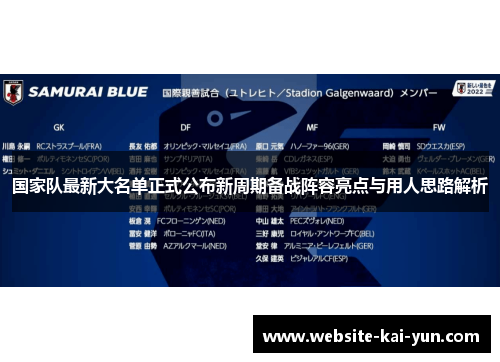 国家队最新大名单正式公布新周期备战阵容亮点与用人思路解析